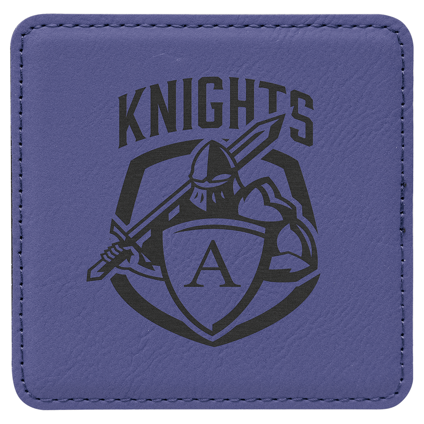 4" x 4" Square White Laser Engraved Leatherette Coaster Set of 6