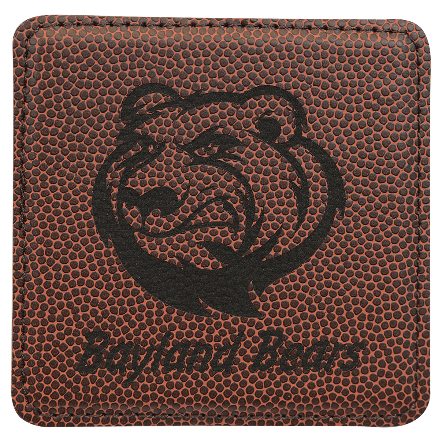 4" x 4" Square White Laser Engraved Leatherette Coaster Set of 6