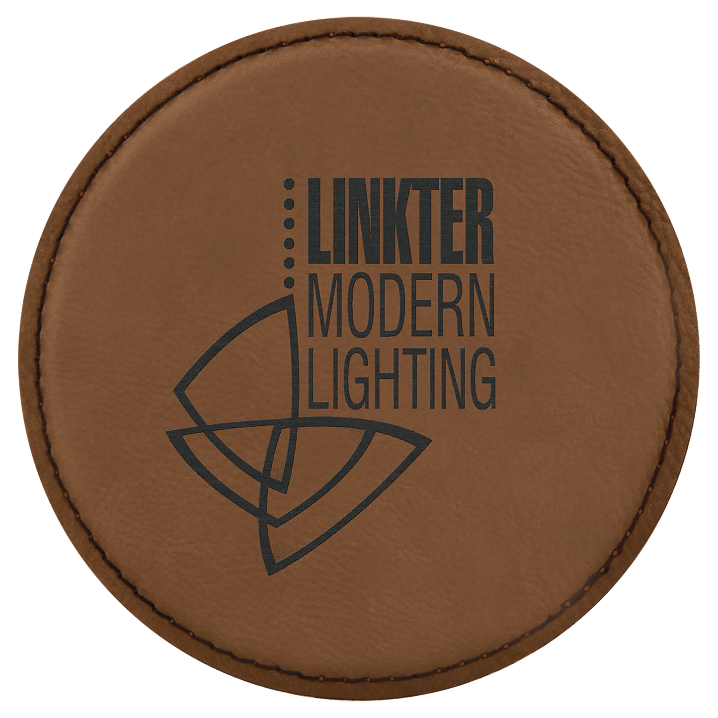 4" Round White Laser Engrave Leatherette Coaster Set of 6